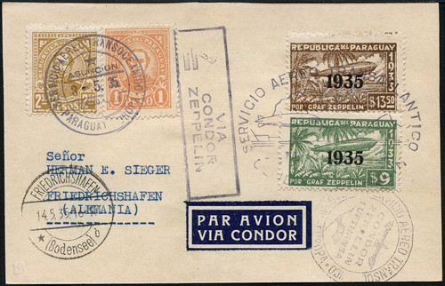 Zeppelin 1935 paraguay - 1935, saf